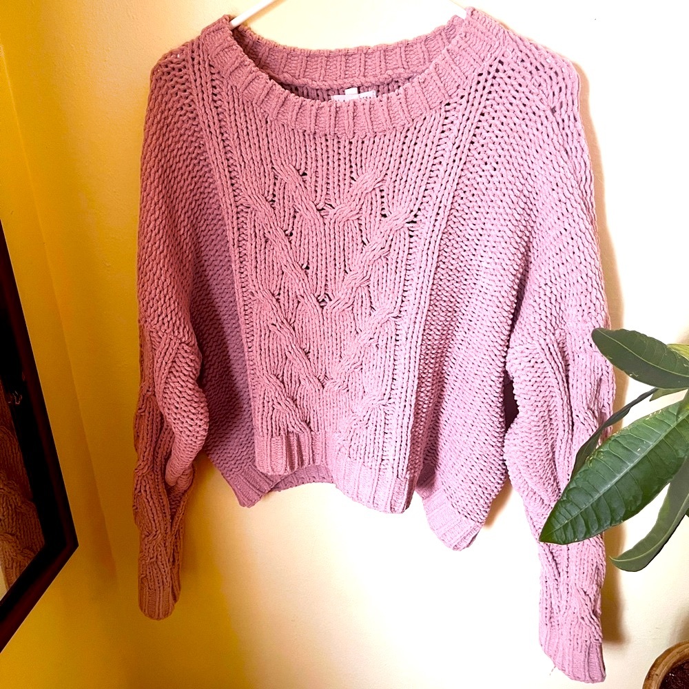 LA Hearts Chunky Pale Pink Sweater, Size Large - Picture 1 of 6